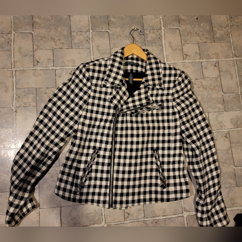 Houndstooth Side Zip Jacket